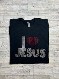 I Love Jesus Christian Rhinestone Digital Download Design